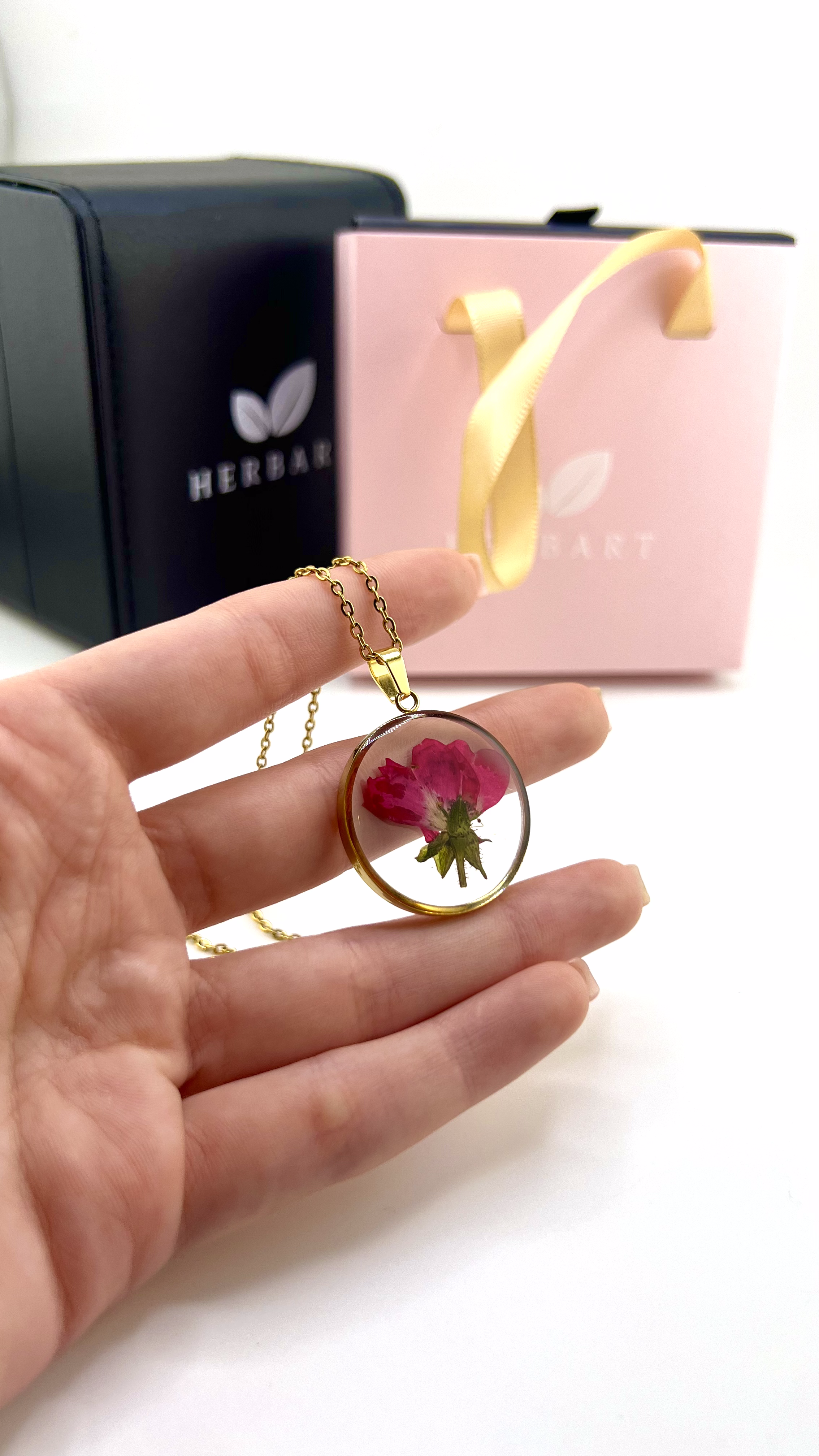 Red Rose Necklace- Rea flower Jewelry/ Stainless Steel
