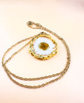 Real Daisy Teardrop Necklace