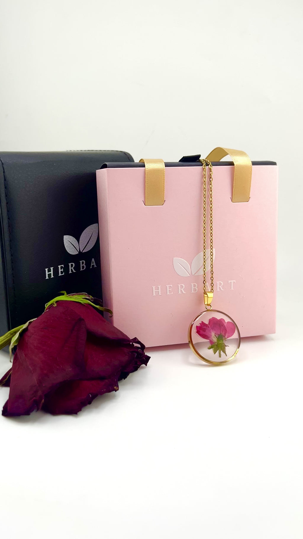 Red Rose Necklace- Rea flower Jewelry/ Stainless Steel
